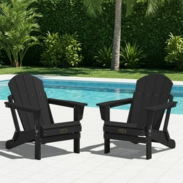 KINGYES Folding Adirondack Ottoman Set of 2, HDPE Outdoor Foot