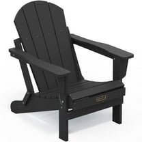SERWALL Folding Adirondack Chair for Patio, Patio Seat, Weather Resistant Adirondack Chair for Outdoor, Lawn, Garden, Backyard Deck, Fire Pit Chairs, Black