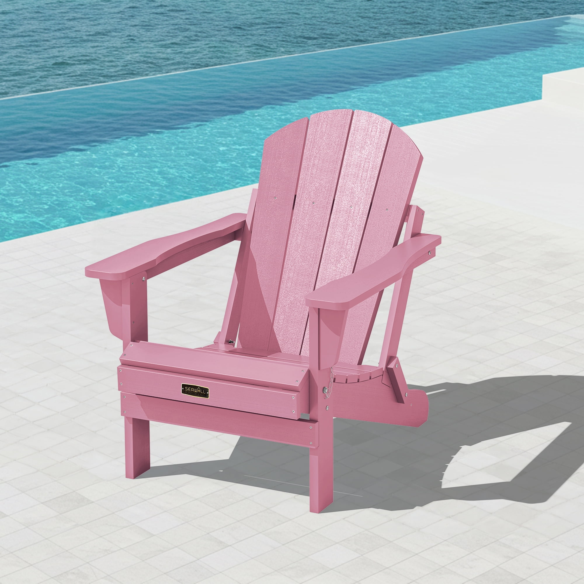 SERWALL Folding Adirondack Chair for Patio, Patio Seat, Weather ...