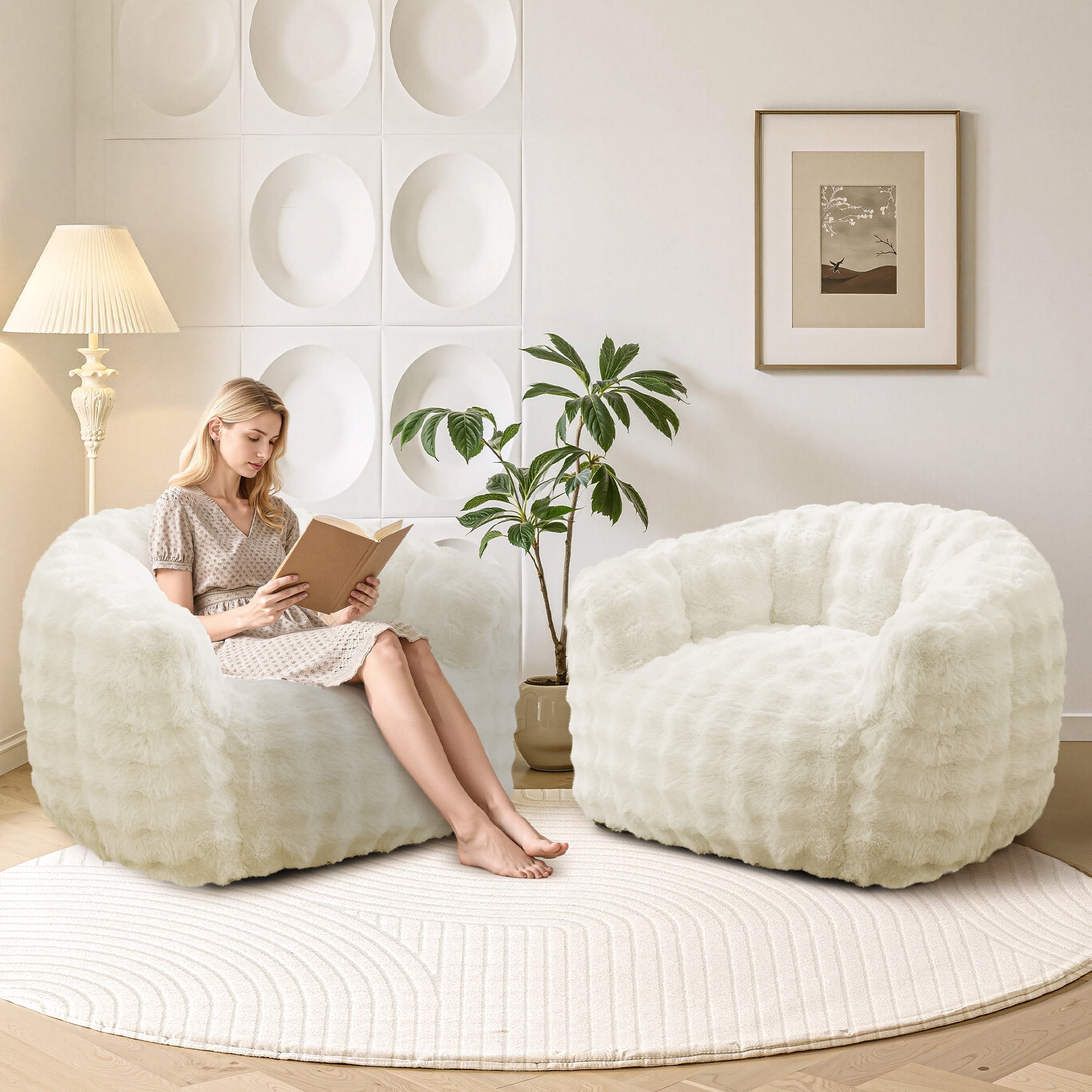 SERWALL Giant Bean Bag Chair Oversized 3 6 FT Beanbag Chair Assembly Lazy Sofa Chair Premium Memory Foam Filler Chair Cover Living Room Bedroom Dorm