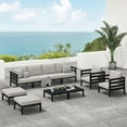 thumbnail image 1 of SERWALL HDPE 10-Piece Outdoor Patio Furniture Set, All-Weather Patio Conversation Set, Outdoor Sectional Sofa Couch Set with Coffee Table, Ottomans & Cushions, Black/Khaki, 1 of 2