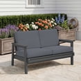 thumbnail image 1 of SERWALL Outdoor HDPE Patio Loveseat Sofa with Cushion,Weather-Resistant Patio Furniture for Poolside, Patio, Balcony, Porch & Backyard, Grey / Grey, 1 of 8
