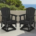 thumbnail image 1 of SERWALL HDPE Swivel Glider Chair Set of 2, Outdoor Swiveling Gliding Chair for Porch, Black, 1 of 6
