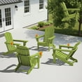 thumbnail image 1 of SERWALL Outdoor Adjustable Folding HDPE Adirondack Chair Set of 4 with Cup Holder, Apple Green, 1 of 7