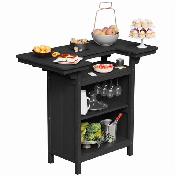 SERWALL Outdoor Bar Table, HDPE Patio Bar Table