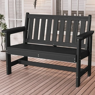 vidaXL Twin Patio Bench Gray Steel