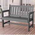 thumbnail image 1 of SERWALL Outdoor Bench for 2-Person, Weather-Resistant HDPE with Aluminum Reinforcement, Supports 660 lbs, Comfortable Seating for Patio, Garden, and Porch, Grey, 1 of 13