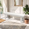 thumbnail image 1 of SERWALL Outdoor Bench, HDPE Backless Patio Bench, Weather-Resistant Garden Bench for Porch, Yard & Backyard, White, 1 of 10