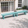 thumbnail image 1 of SERWALL Outdoor Bench Set of 2, HDPE Backless Patio Bench, Weather-Resistant Garden Bench for Porch, Yard & Backyard, Aruba, 1 of 10