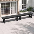thumbnail image 1 of SERWALL Outdoor Bench Set of 2, HDPE Backless Patio Bench, Weather-Resistant Garden Bench for Porch, Yard & Backyard, Black, 1 of 10