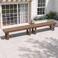 thumbnail image 1 of SERWALL Outdoor Bench Set of 2, HDPE Backless Patio Bench, Weather-Resistant Garden Bench for Porch, Yard & Backyard, Brown, 1 of 10
