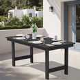 thumbnail image 1 of SERWALL Outdoor Dining Table, 67" Rectangle HDPE Dining Table with Umbrella Hole, Black, 1 of 9