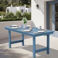 thumbnail image 1 of SERWALL Outdoor Dining Table, 67" Rectangle HDPE Dining Table with Umbrella Hole, Navy Blue, 1 of 9