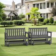 thumbnail image 1 of SERWALL Outdoor Glider Bench Set of 2, HDPE Material Weather-Resistant Rocking Chair Swings for Patio Porch Garden, Gray, 1 of 7