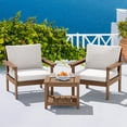 thumbnail image 1 of SERWALL Outdoor Patio Sofa Set, 3-Seater HDPE Couch with Thick Cushions , Weather Resistant All-Weather Furniture, Brown Frame with Khaki Cushion, 1 of 1