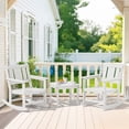 thumbnail image 1 of SERWALL Outdoor Rocking Bistro Set, 3 Pieces Patio Furniture Set, Porch Chairs and Coffee Table Set with Umbrella Hole, for Lawn Balcony Deck, White, 1 of 12