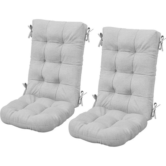 SERWALL Outdoor Rocking Chair & Adirondack Cushion Set of 2, Non Skid Slip and Watreproof,for Outdoor and Indoor,Light Gray