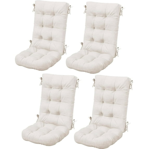 SERWALL Outdoor Rocking Chair & Adirondack Cushion Set of 4, Non Skid Slip and Watreproof,for Outdoor and Indoor,Beige