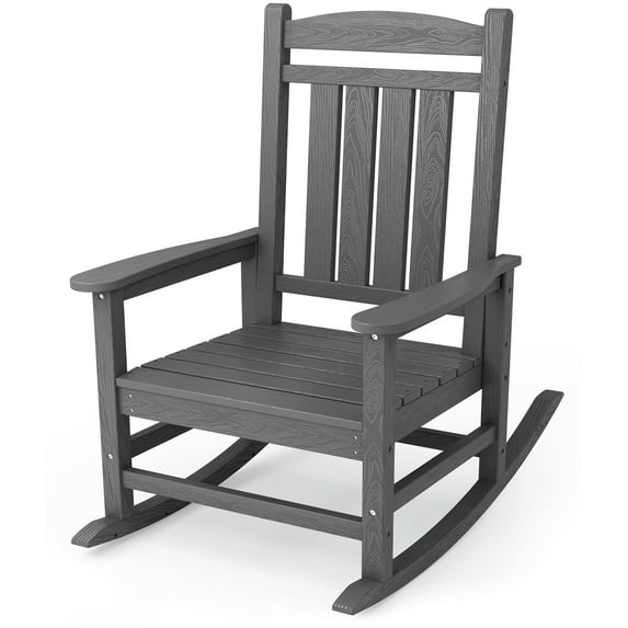SERWALL Outdoor Rocking Chair, HDPE Patio Rocker for Lawn, Porch, Coffee