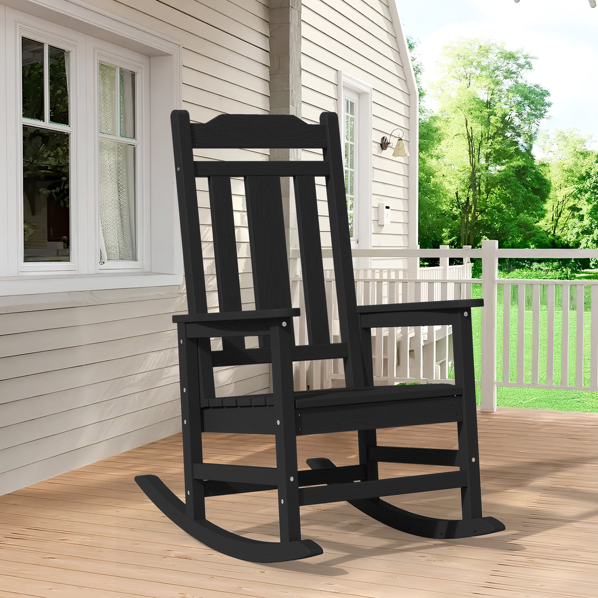 SERWALL Outdoor Rocking Chair, HDPE Heavy Duty Patio Rocker