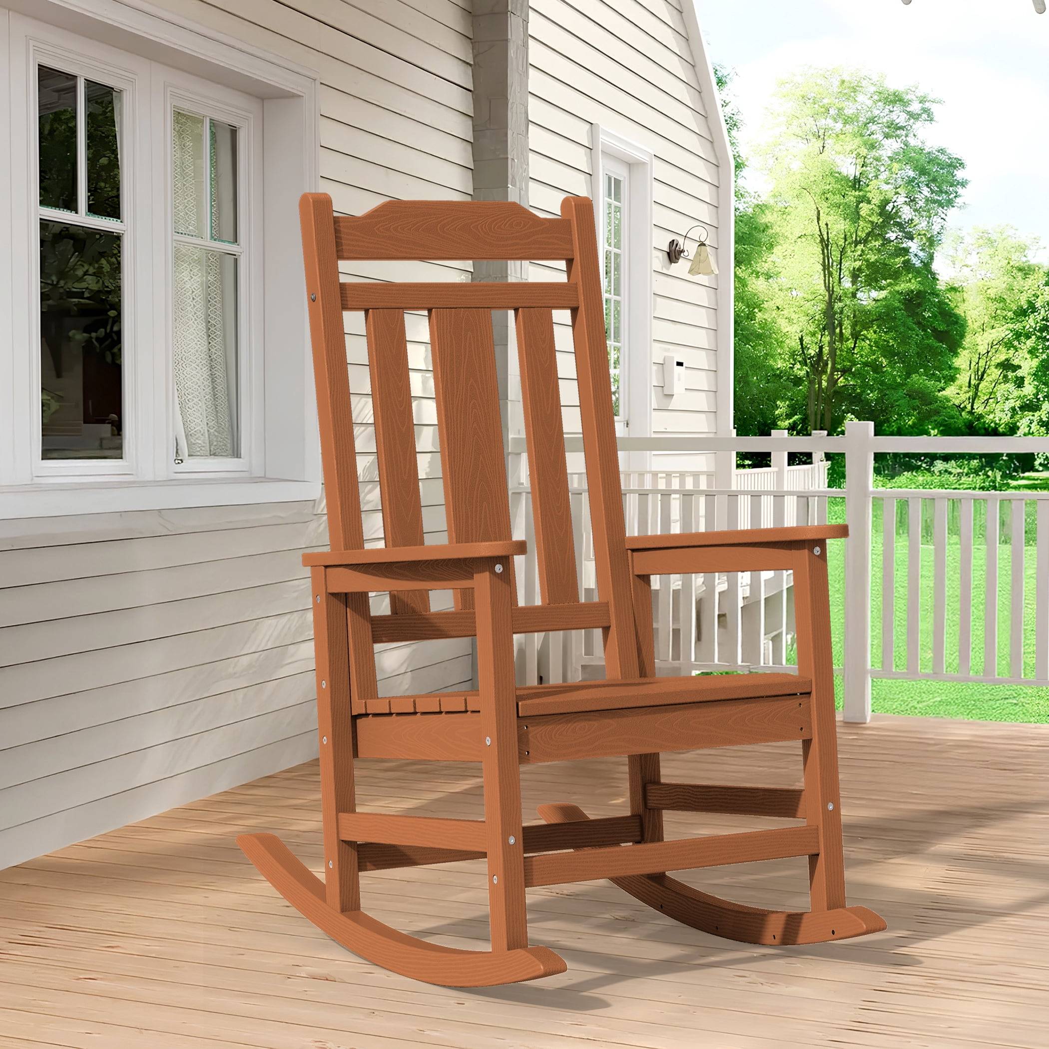 Outside Rocker Chair SERWALL Outdoor Rocking Chair, HDPE Patio Rocking Chair, Heavy Duty ...