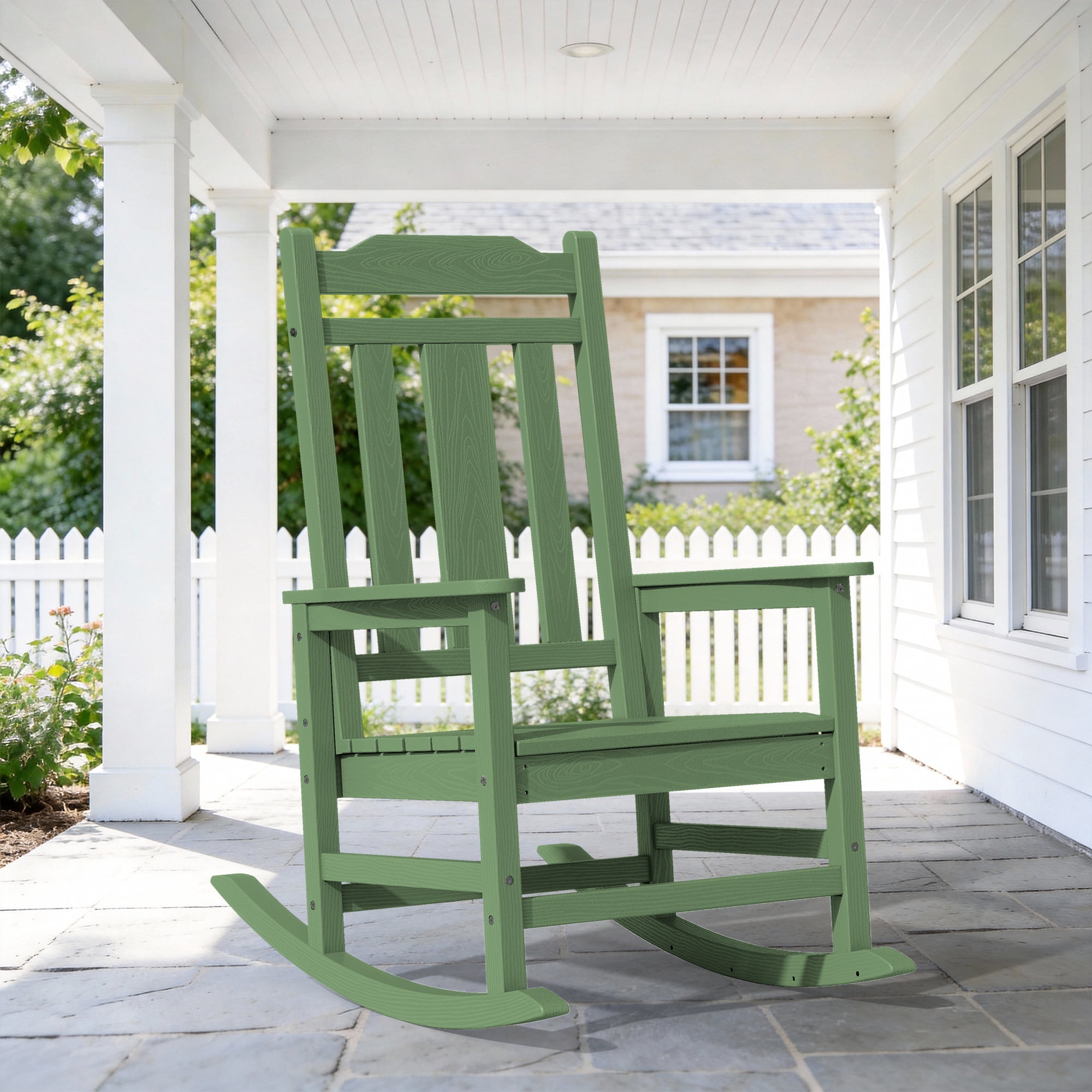 SERWALL Oversize Rocking Chairs, Outdoor Rocker for Porch, HDPE Rocking ...