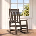 thumbnail image 1 of SERWALL Oversized Outdoor Rocking Chair for Adults, HDPE All Weather Patio Rockers for Porch Garden Lawn, Coffee, 1 of 9