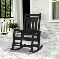 SERWALL Oversized All-Weather HDPE Patio Rocker with Wide Armrests