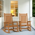 thumbnail image 1 of SERWALL Outdoor Rocking Chair Set of 2, HDPE Patio Rocker for Lawn, Porch, Orange, 1 of 11