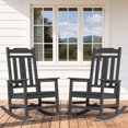 thumbnail image 1 of SERWALL Oversized Outdoor Rocking Chairs Set of 2 for Adults, HDPE All Weather Patio Rockers for Porch Garden Lawn, Grey, 1 of 10