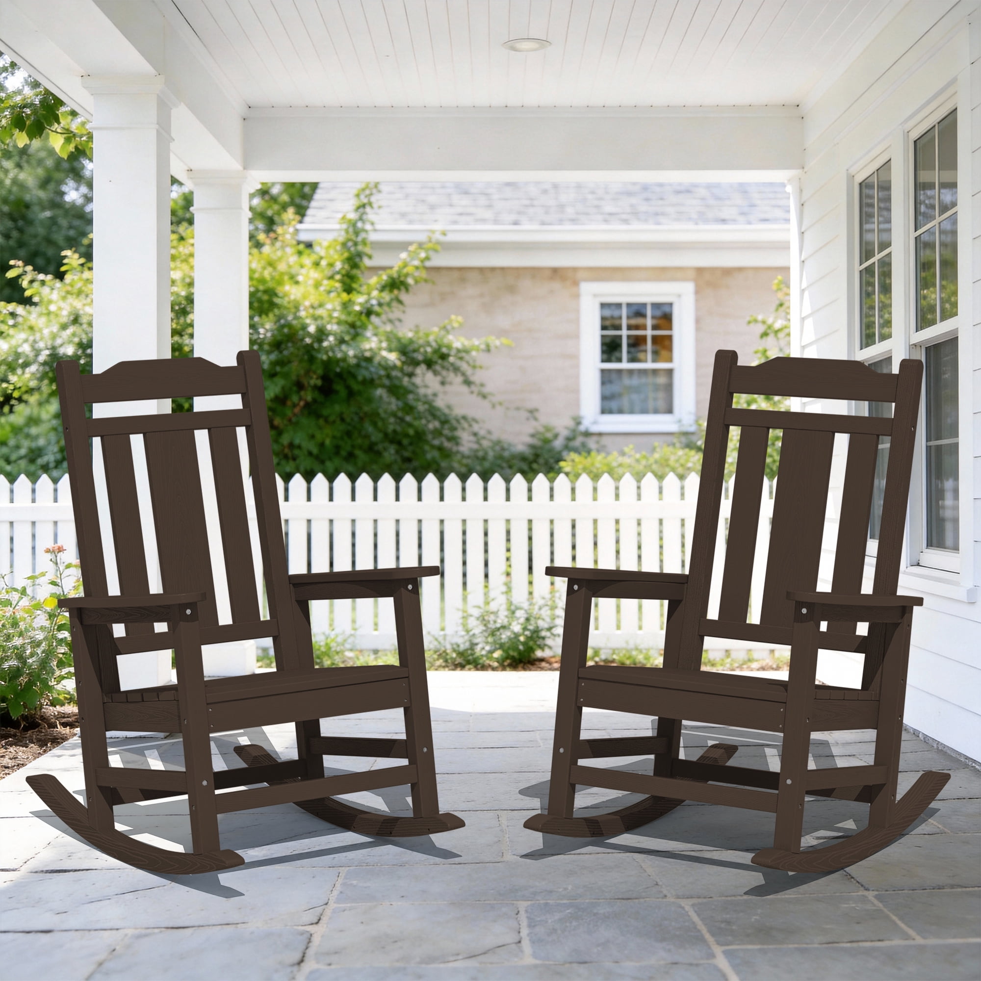 SERWALL Oversize Rocking Chairs Set of 2, Outdoor Rocker for Porch ...