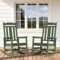 thumbnail image 1 of SERWALL Oversized Outdoor Rocking Chairs Set of 2 for Adults, HDPE All Weather Patio Rockers for Porch Garden Lawn, Avocado, 1 of 9