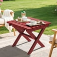 thumbnail image 1 of SERWALL Outdoor Small Folding Side Table, HDPE All Weather Adirondack End Table, No Assembly Required, Red, 1 of 9