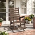thumbnail image 1 of SERWALL Oversized Outdoor Rocking Chair with Footrest for Adults, HDPE All Weather Patio Rocker for Porch, Garden, Lawn, Brown, 1 of 13