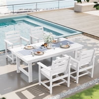 5-Piece Rectangular HDPE Patio Dining Set