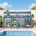 thumbnail image 1 of SERWALL Potting Bench Set of 2, Outdoor Potting Table with Sink, HDPE Material All Weather Use- Navy, 1 of 8