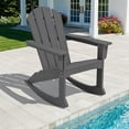 thumbnail image 1 of SERWALL Rocking Adirondack Chair, HDPE Outdoor Rocking Chair, All Weather Porch Rocking Chair for Patio, Gray, 1 of 7