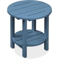 thumbnail image 1 of SERWALL Round Outdoor Side Table, All Weather Use Double Layer Patio Side Table, HDPE Adirondack End Table for Patio, Garden, Deck - Blue, 1 of 1