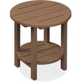 thumbnail image 1 of SERWALL Round Outdoor Side Table, All Weather Use Double Layer Patio Side Table, HDPE Adirondack End Table for Patio, Garden, Deck - Brown, 1 of 1