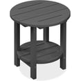 thumbnail image 1 of SERWALL Round Outdoor Side Table, All Weather Use Double Layer Patio Side Table, HDPE Adirondack End Table for Patio, Garden, Deck - Gray, 1 of 1
