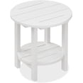 thumbnail image 1 of SERWALL Round Outdoor Side Table, All Weather Use Double Layer Patio Side Table, HDPE Adirondack End Table for Patio, Garden, Deck - White, 1 of 1
