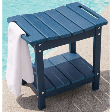 SERWALL Shower Bench for Inside Shower, Waterproof Shower Stool with Handles- Blue