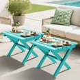 thumbnail image 1 of SERWALL Small Folding Side Table set 2, HDPE All Weather Adirondack End Table, No Assembly Required, Aruba, 1 of 8