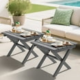 thumbnail image 1 of SERWALL Small Folding Side Table set 2, HDPE All Weather Adirondack End Table, No Assembly Required, Gray, 1 of 9
