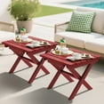 thumbnail image 1 of SERWALL Small Folding Side Table set 2, HDPE All Weather Adirondack End Table, No Assembly Required, Red, 1 of 8