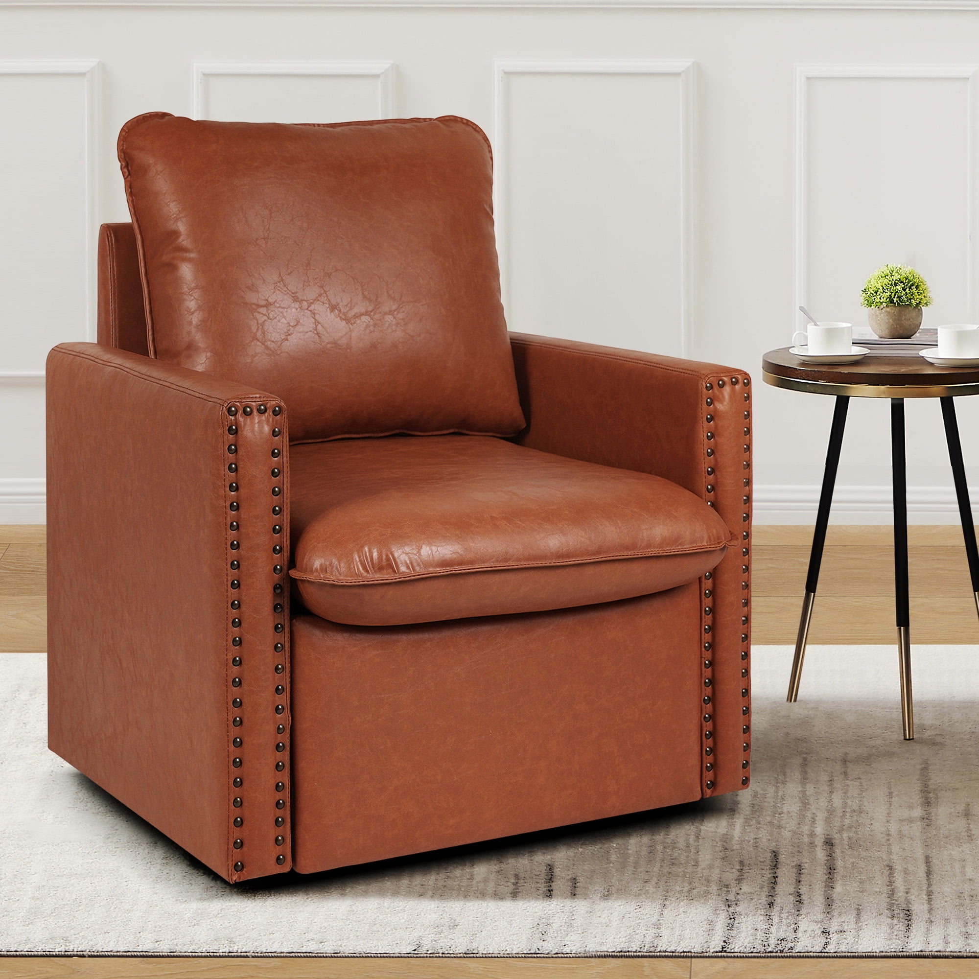 SERWALL Swivel Accent Chair for Living Room, Modern Reading Nook ...