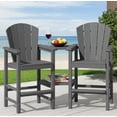 thumbnail image 1 of SERWALL Tall Adirondack Chairs Set of 2 with Double Layer Connecting Tray, HDPE Bar Height Outdoor Chairs, for Patio, Balcony, Porch, Pool, Gray, 1 of 9