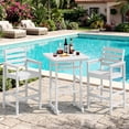 thumbnail image 1 of SERWALL Tall Adirondack Chairs and Table 3 Pieces Set, Adirondack Bar Height Chairs Set of 2 and Bar Table, Outdoor Barstools Set for Balcony, Poolside, Backyard, White, 1 of 9