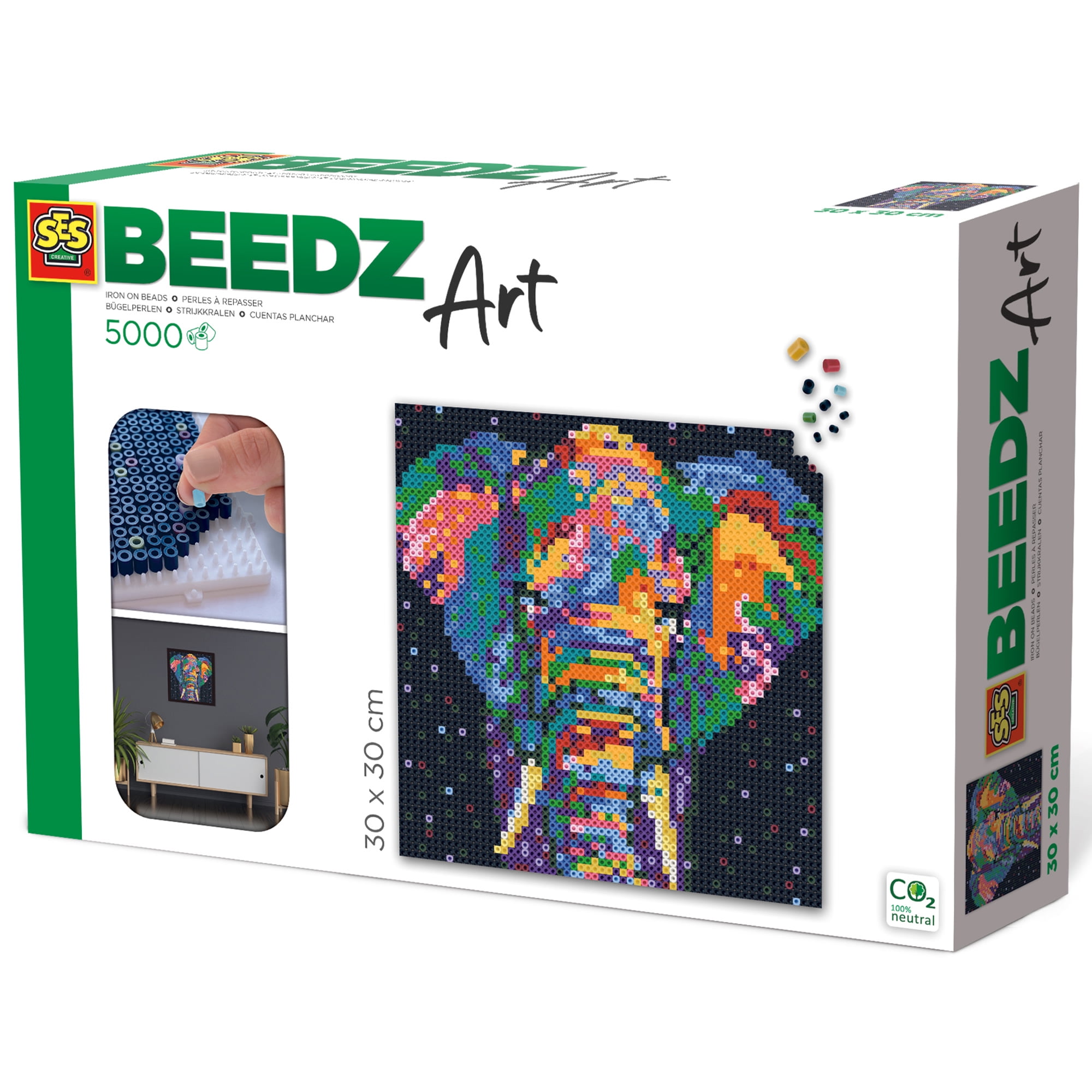 SES Creative: Beedz Art - Elephant Fantasy - Iron-On Beads