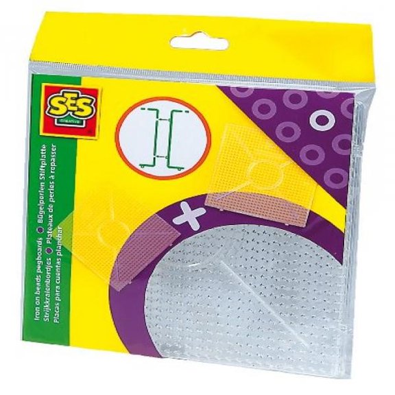 SES Creative Iron On Beads Pegboards, Clear, 2-Pack